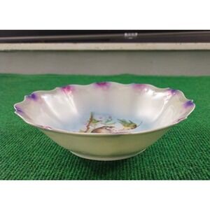 Vintage Porcelain Bowl Hand Painted Birds‎ Floral Germany Decorative Collectible